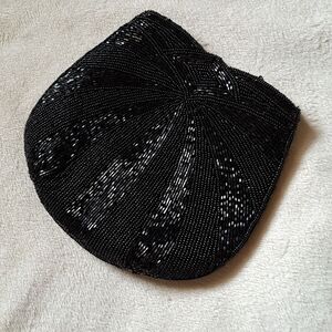 Small Beaded Black Clutch Bag